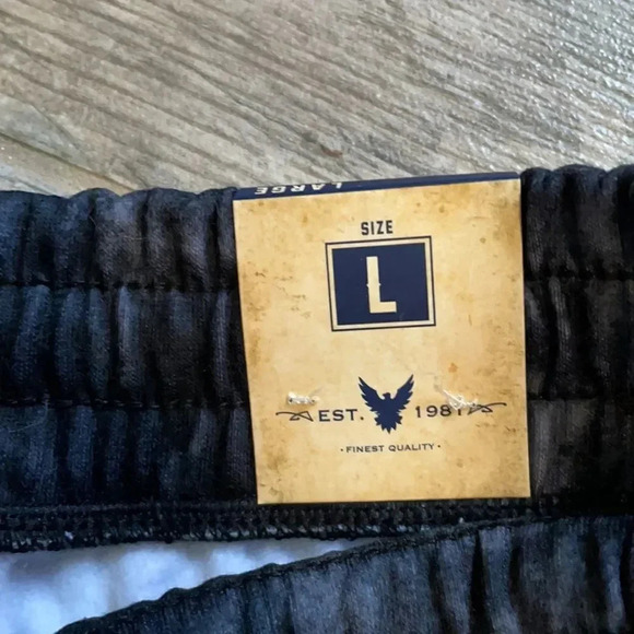 Company 81 tie dye sweat shorts Black navy and gray Men’s size L - Picture 4 of 6